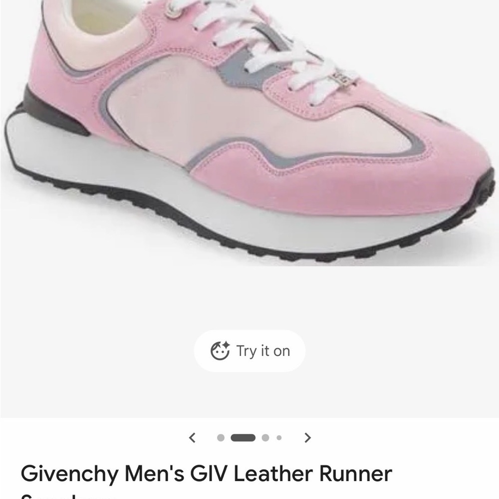 Givenchy Pink and White Leather Sneakers men’s 7.5 gently used, like new